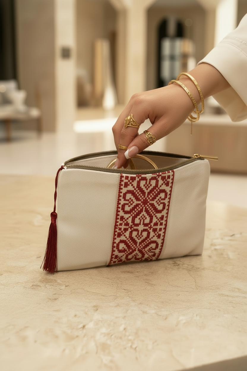 White Qalb Clutch